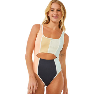 2024 Rip Curl Womens Block Party Splice Good One Piece Swimsuit 0E0WSW - Multi